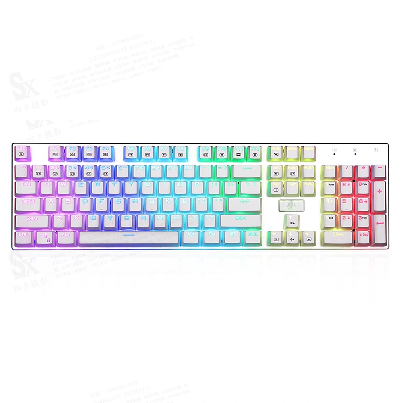 Механическая игровая клавиатура с RGB-подсветкой, 104 клавиши, проводная через USB