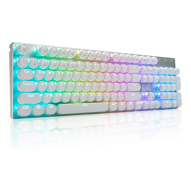 104-клавишная проводная пишущая машинка, механическая RGB-клавиатура