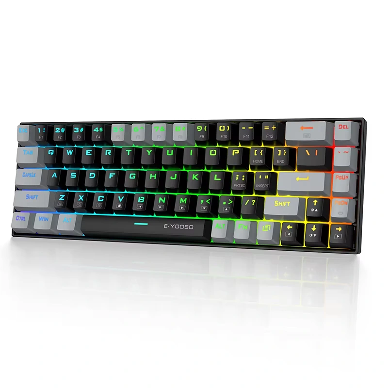68-клавишная проводная механическая игровая клавиатура RGB