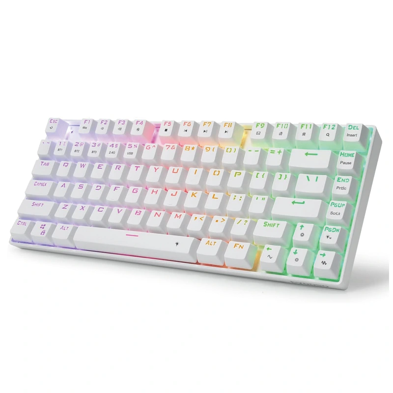 81-клавишная беспроводная механическая клавиатура Bluetooth 2,4 ГГц RGB