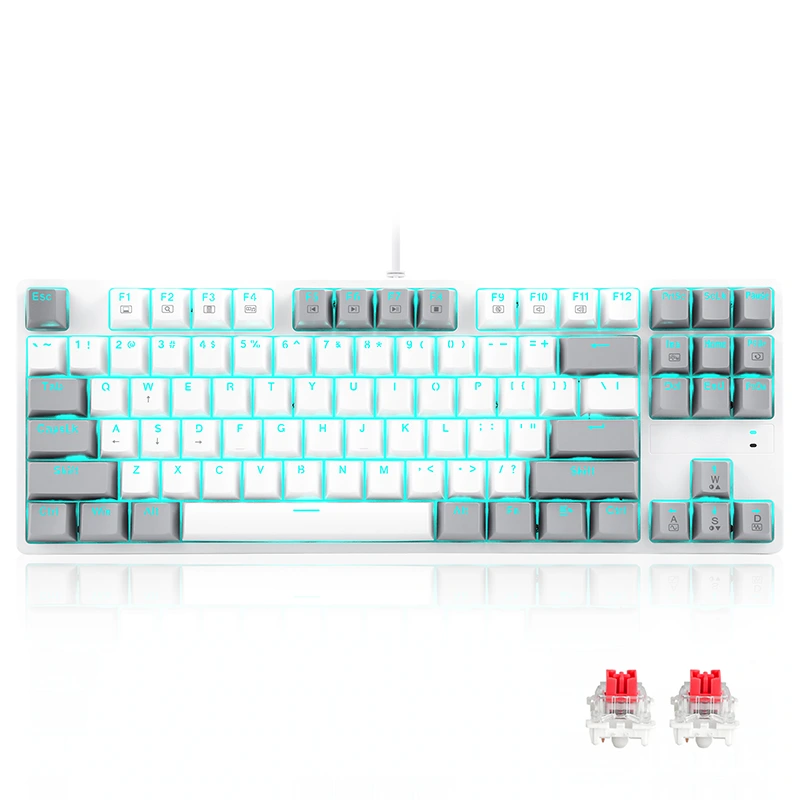 Светодиодные 87 клавиш проводной механической игровой клавиатуры