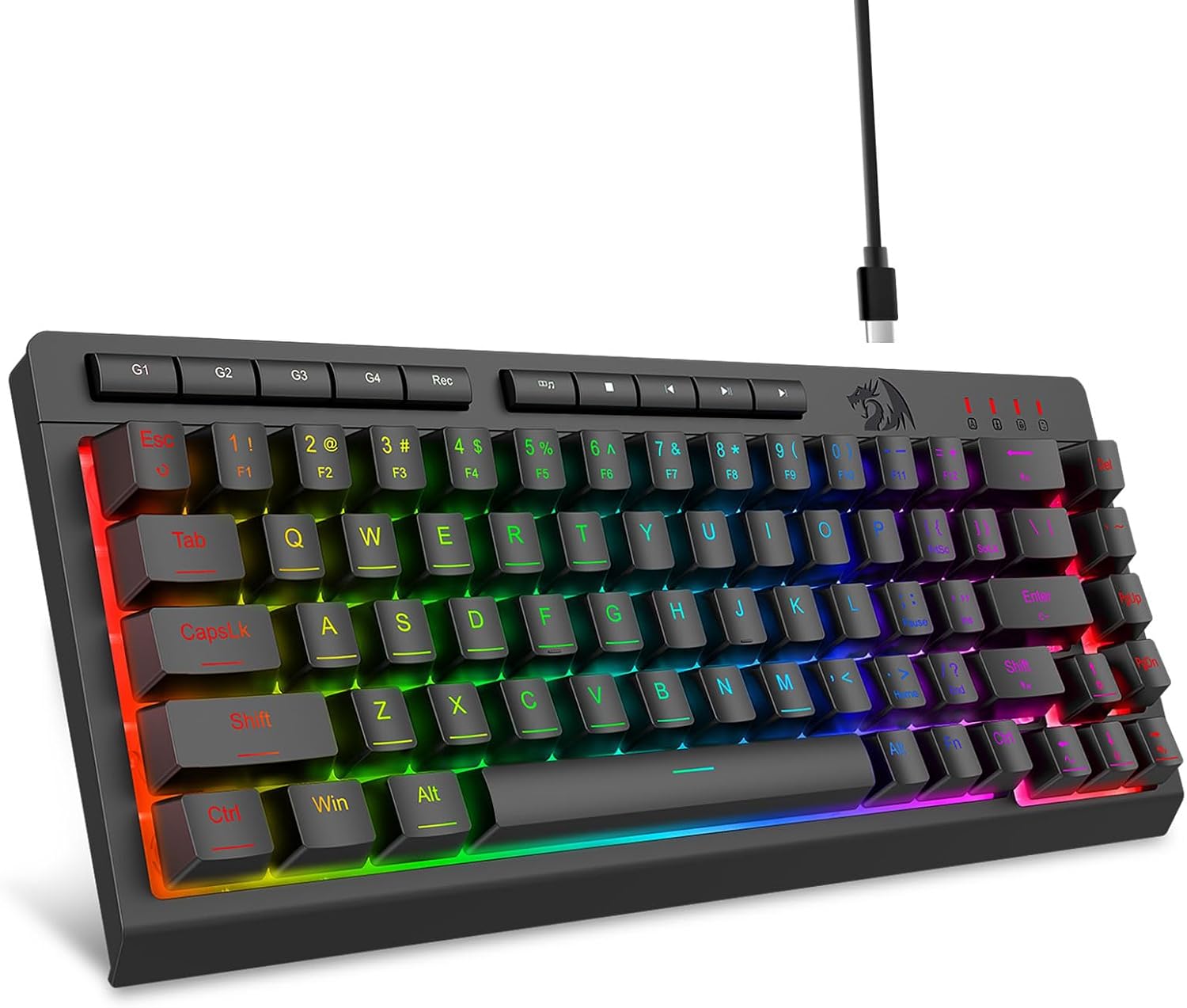 Черная проводная игровая клавиатура K519 с RGB-подсветкой